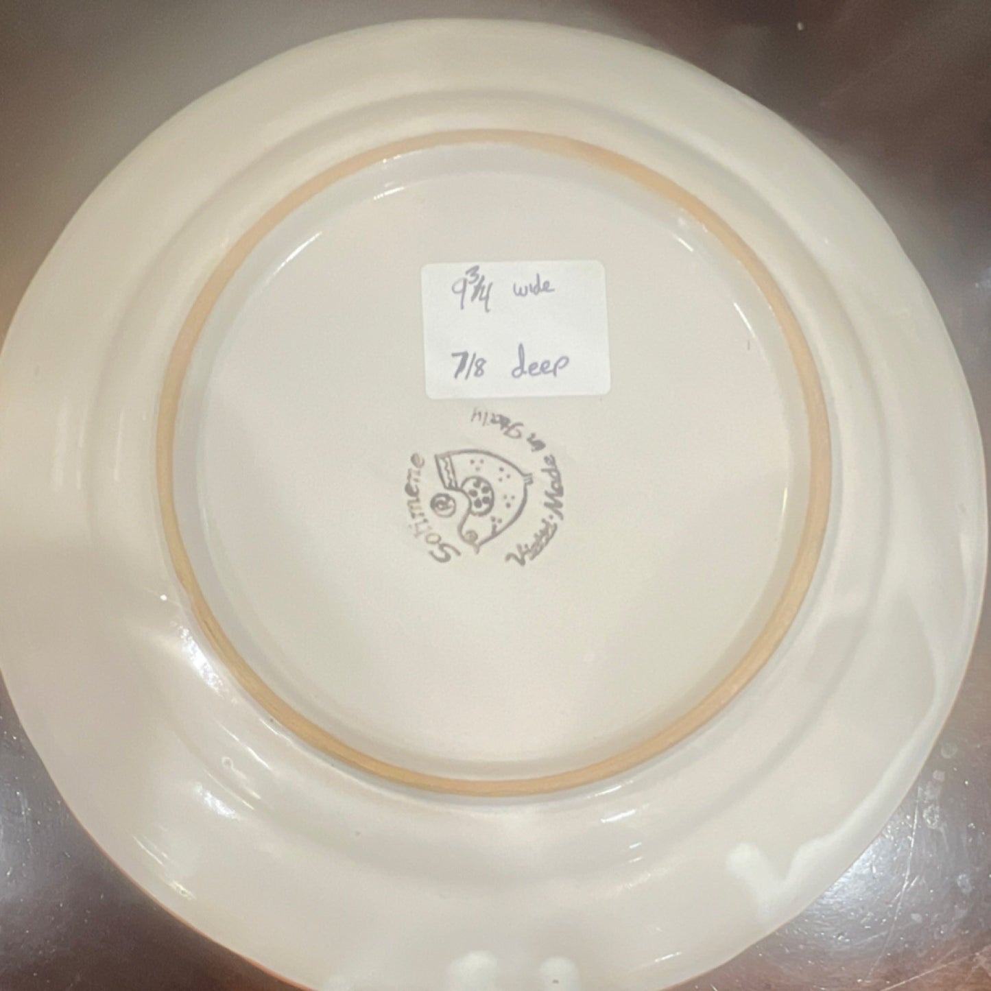 Sorrento Ceramic Round Bowl Rooster Pattern Glossy 9 1/4" x 7/8" Deep2