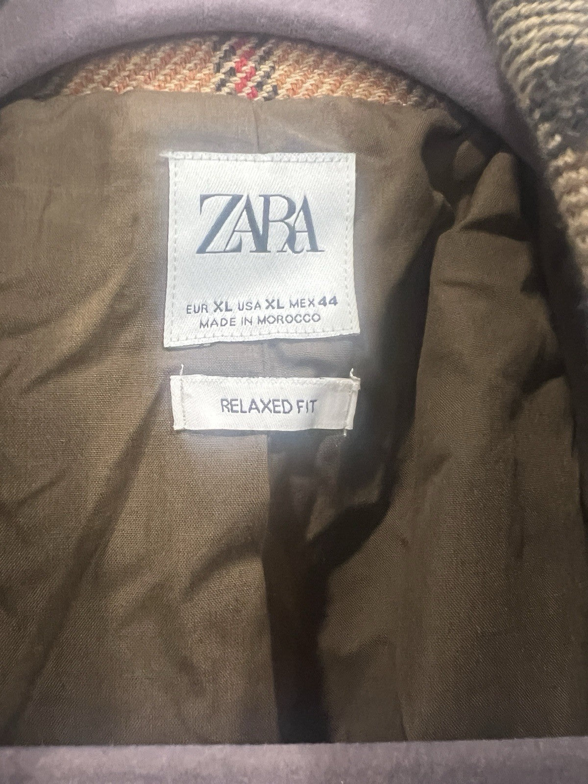Zara Men's Plaid Bomber Jacket Zip Closure Relaxed Fit Pockets XL1