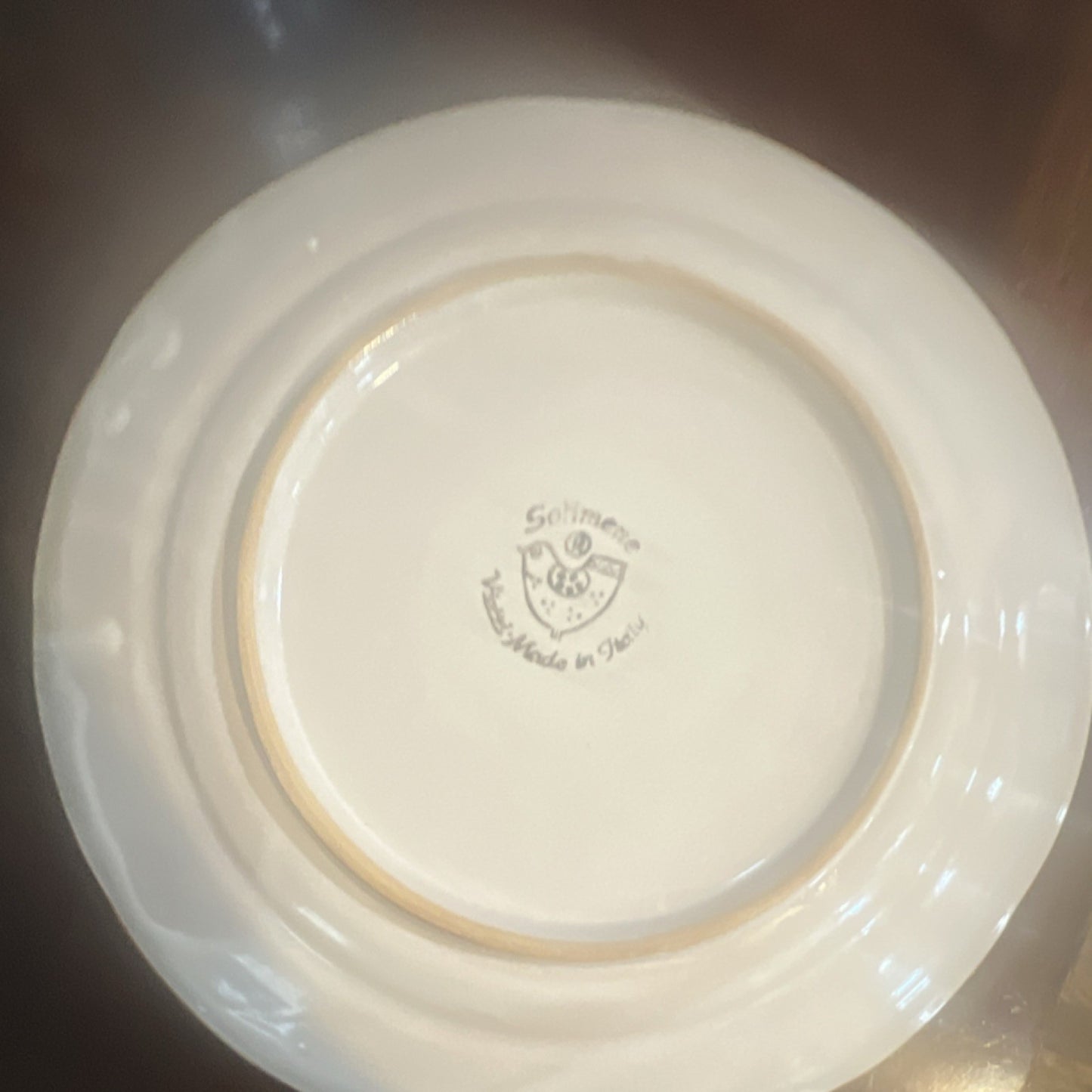 Solimene Ceramic Round Glossy Plate Cow Theme Printed Backstamp Italy Size 9-3/41