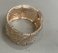 Gold Filigree Metal Bangle Bracelet Round Fashion Jewelry1