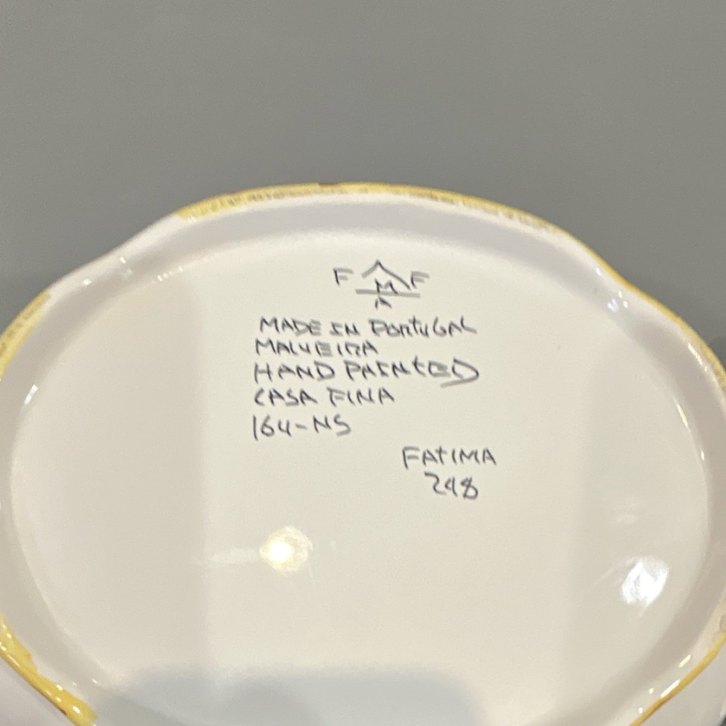 Casa Fina Hand Painted Ceramic Floral Bowl Portugal 164-NS1