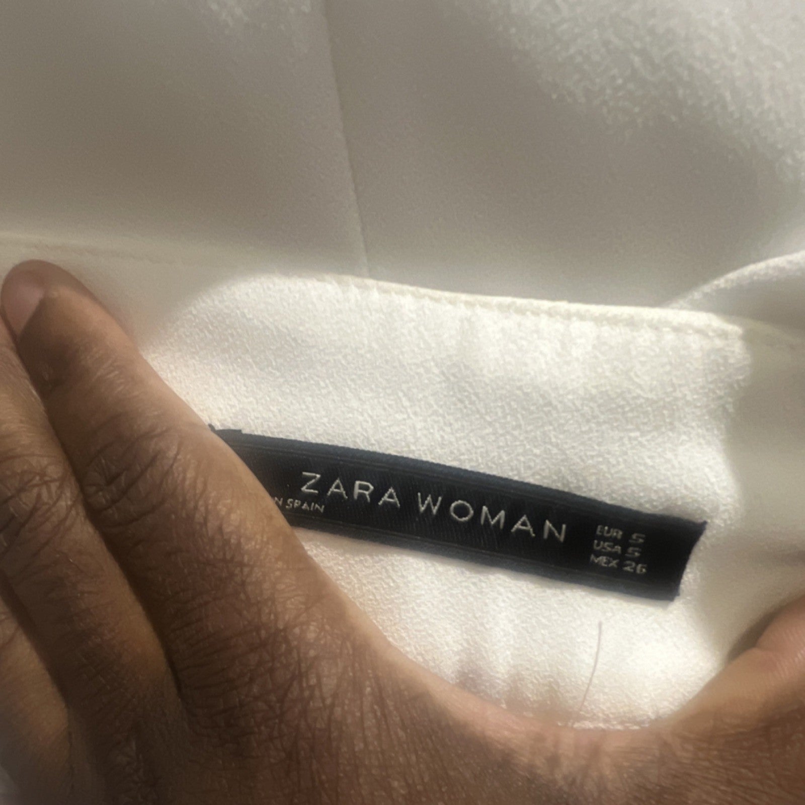 Zara Woman Women’s White Solid Regular Fit Pants Size S Regular Size Type1