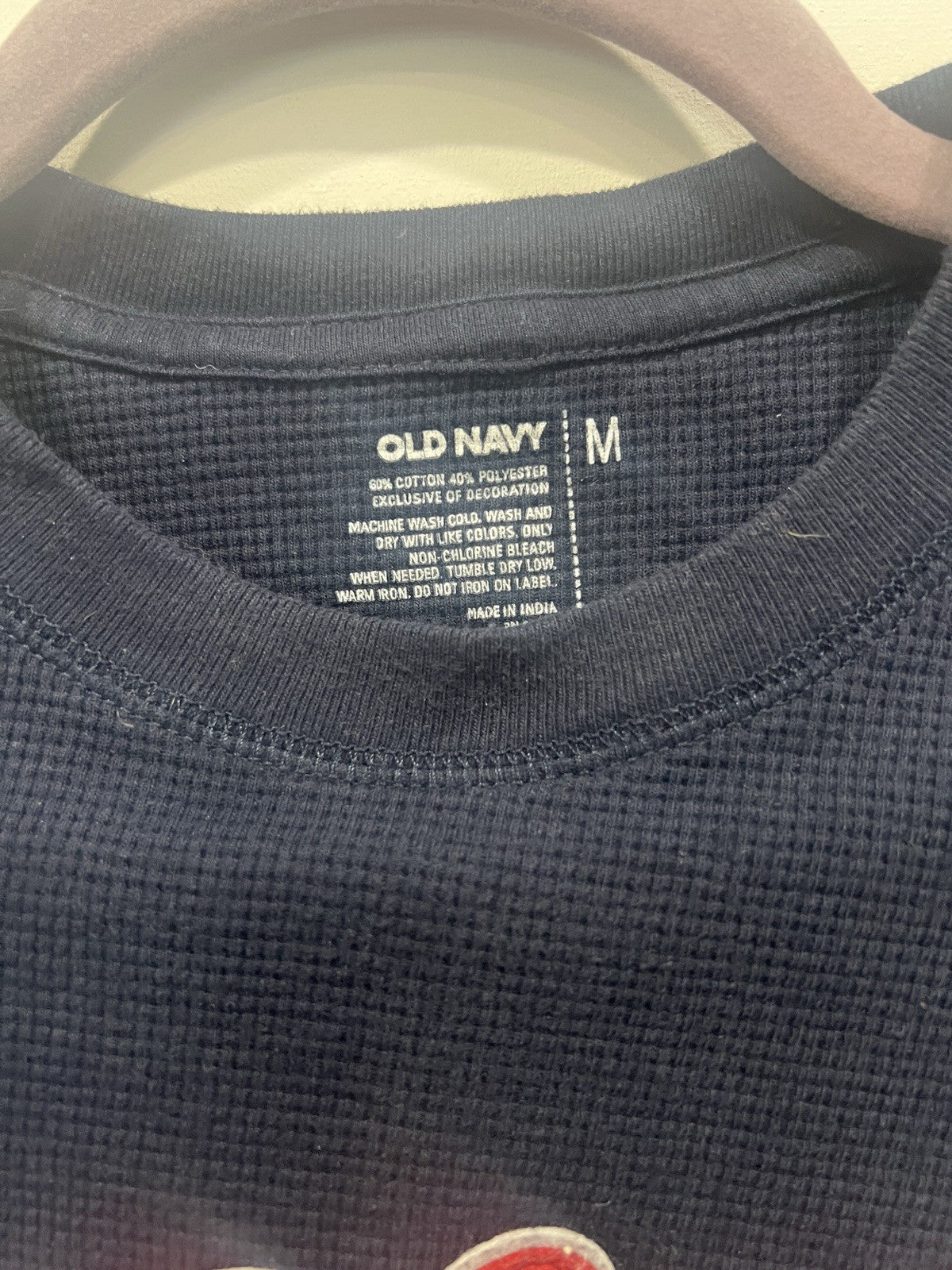 Old Navy Men's Pullover Sweatshirt Navy Embroidered Graphic Logo Size M1