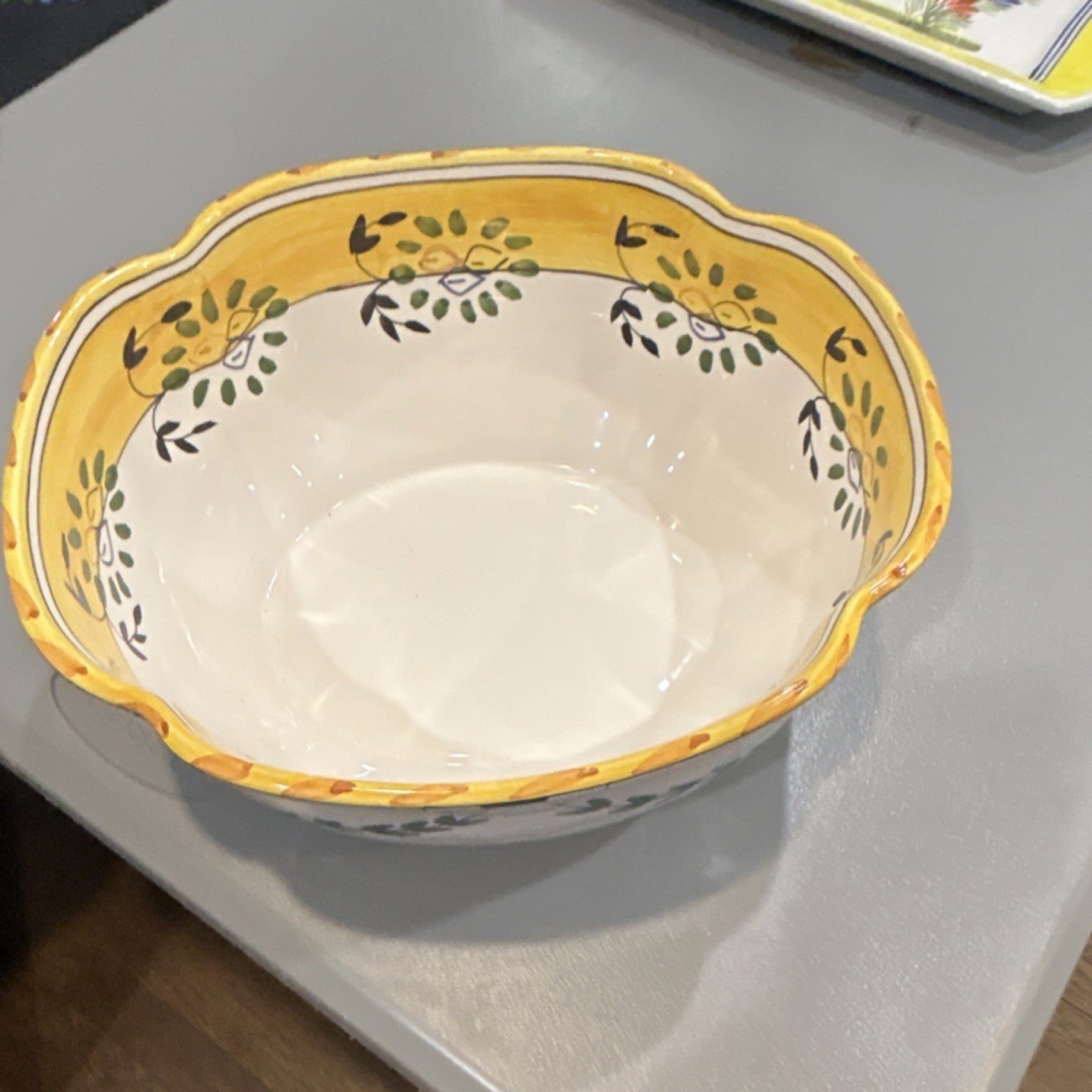 Casa Fina Hand Painted Ceramic Floral Bowl Portugal 164-NS0