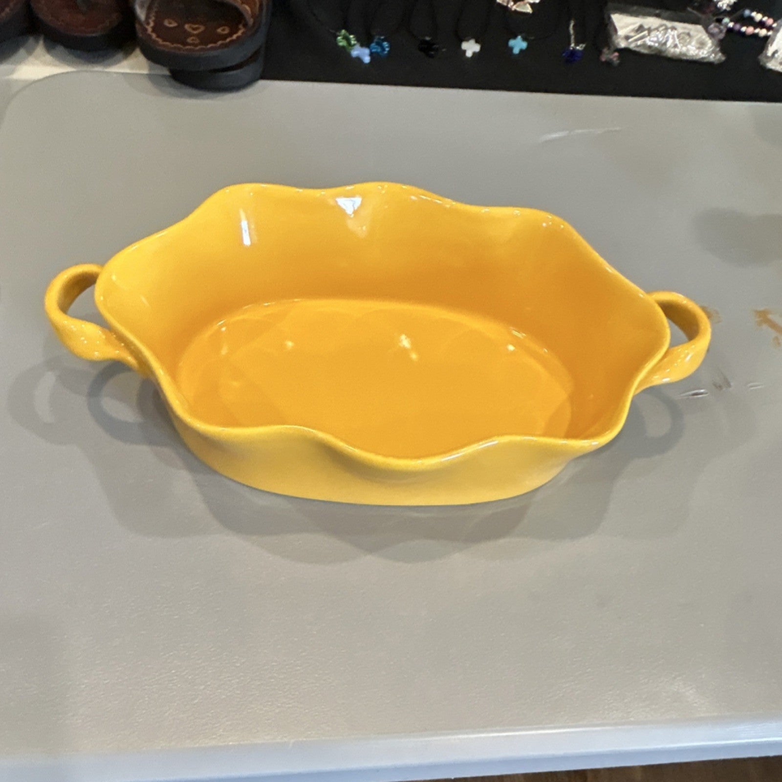 BIA Yellow Ceramic Oval Baking Dish Microwaveable Dishwasher Oven Safe0