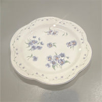 Lynn Hollyn Porta White Blue Green Porcelain Round Glossy Plate Floral Backstamp0