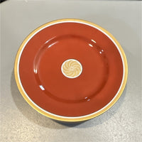 Fitz & Floyd Red Yellow White Ceramic Round Glossy Plate Printed Backstamp0