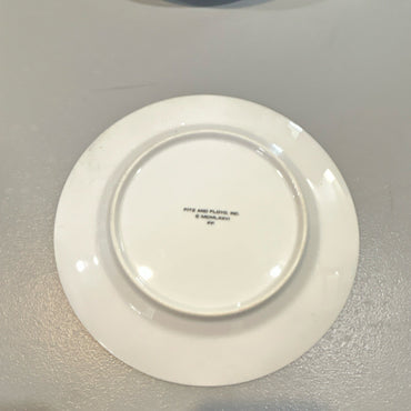 Fitz & Floyd Red Yellow White Ceramic Round Glossy Plate Printed Backstamp1