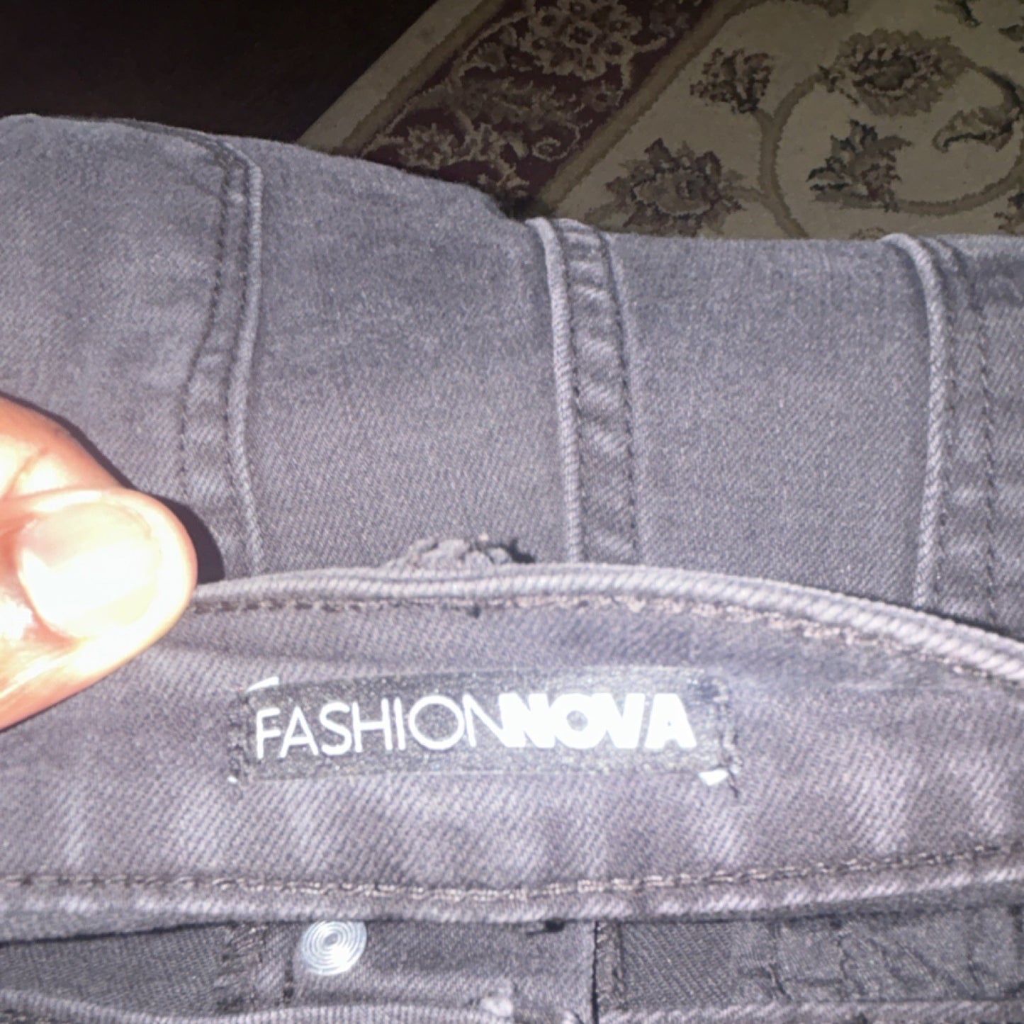 Fashion Nova Black Denim Women's Solid Button Zip Regular Fit Jeans SIze 51