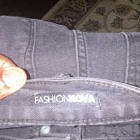 Fashion Nova Black Denim Women's Solid Button Zip Regular Fit Jeans SIze 51