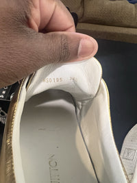 Louis Vuitton Gold Leather Sneakers Women’s 6.5 US 36.5 EU Logo Lace Up Flat3