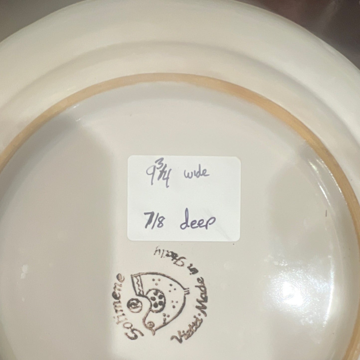 Solimene Ceramic Round Bowl Hand Painted Animal Glossy 9 3/4" x 7/8" Deep2