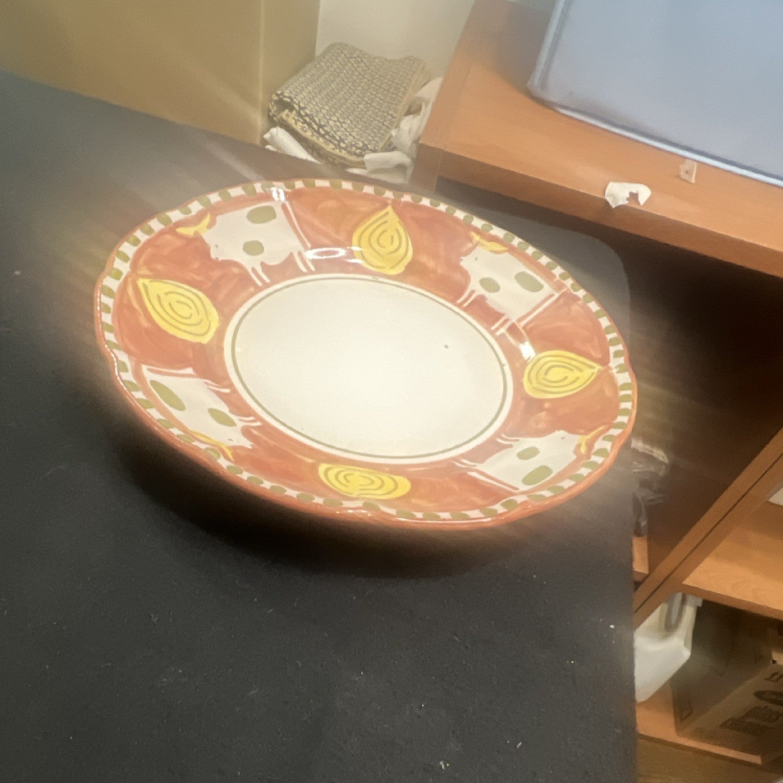Sottimare Ceramic Round Glossy Plate Multicolor 9-1/4 Wide 7/8 Deep1