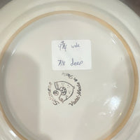Vietri Ceramic Yellow Round Glossy Plate Elephant Theme Printed Backstamp 9-3/42