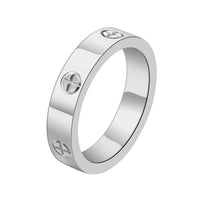 JC Classic Cross Stainless Steel Love Ring For Women Men Rose Gold Color Couple CZ Crystal Rings Luxury Jewelry Wedding Gift