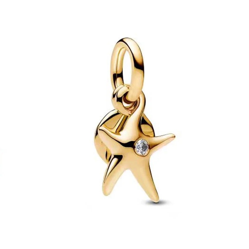 18K Gold Plated Mixed Charm Beads Set | CZ Crystal Hearts Crowns Butterfly Star Bracelet Charms | JC Sunshine Jewelry