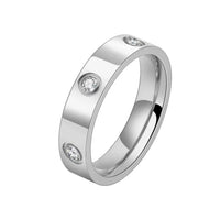 JC Classic Cross Stainless Steel Love Ring For Women Men Rose Gold Color Couple CZ Crystal Rings Luxury Jewelry Wedding Gift