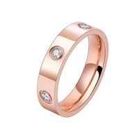JC Classic Cross Stainless Steel Love Ring For Women Men Rose Gold Color Couple CZ Crystal Rings Luxury Jewelry Wedding Gift