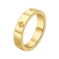 JC Classic Cross Stainless Steel Love Ring For Women Men Rose Gold Color Couple CZ Crystal Rings Luxury Jewelry Wedding Gift