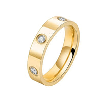 JC Classic Cross Stainless Steel Love Ring For Women Men Rose Gold Color Couple CZ Crystal Rings Luxury Jewelry Wedding Gift