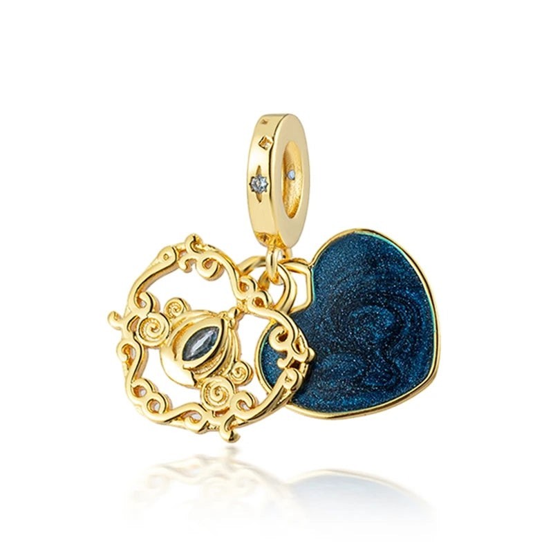 18K Gold Plated Mixed Charm Beads Set | CZ Crystal Hearts Crowns Butterfly Star Bracelet Charms | JC Sunshine Jewelry