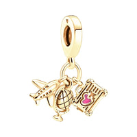 18K Gold Plated Mixed Charm Beads Set | CZ Crystal Hearts Crowns Butterfly Star Bracelet Charms | JC Sunshine Jewelry