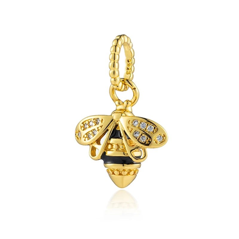 18K Gold Plated Mixed Charm Beads Set | CZ Crystal Hearts Crowns Butterfly Star Bracelet Charms | JC Sunshine Jewelry