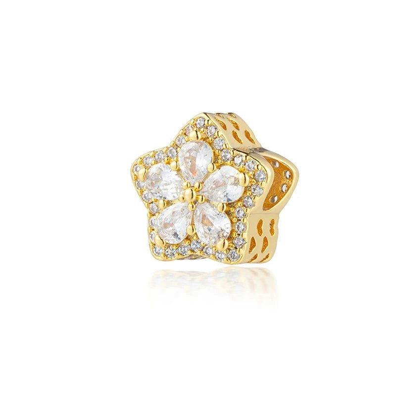 18K Gold Plated Mixed Charm Beads Set | CZ Crystal Hearts Crowns Butterfly Star Bracelet Charms | JC Sunshine Jewelry