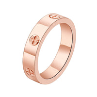 JC Classic Cross Stainless Steel Love Ring For Women Men Rose Gold Color Couple CZ Crystal Rings Luxury Jewelry Wedding Gift