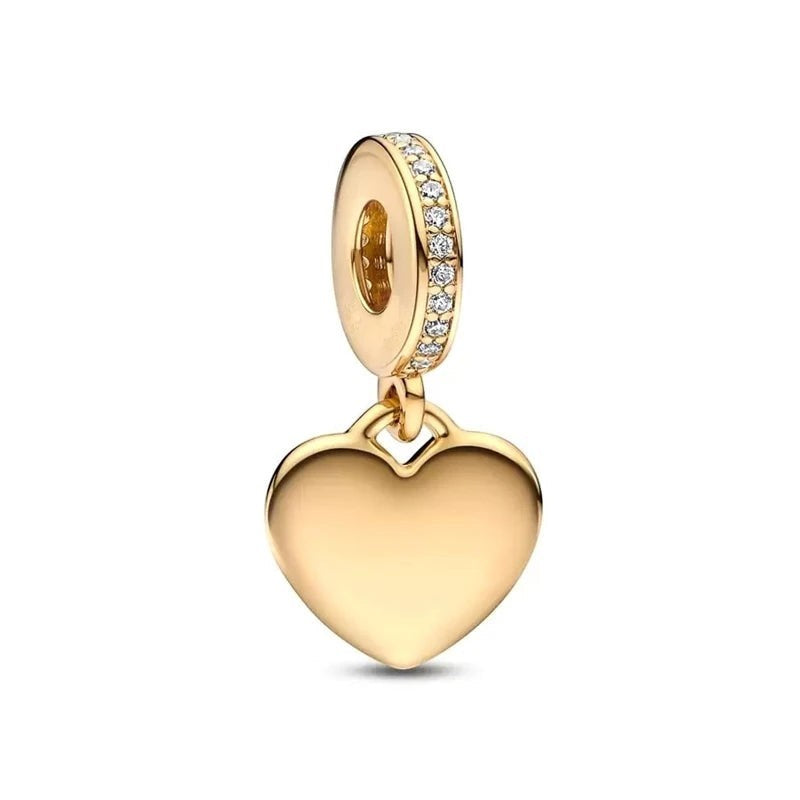 18K Gold Plated Mixed Charm Beads Set | CZ Crystal Hearts Crowns Butterfly Star Bracelet Charms | JC Sunshine Jewelry