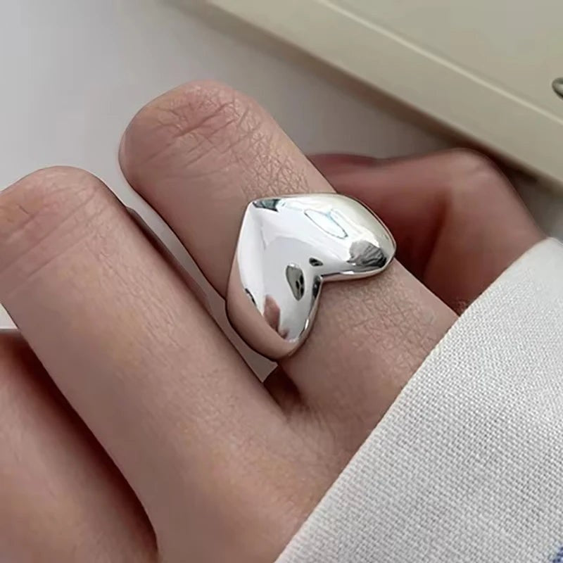 S925 Sterling Silver 3-Piece Ring Set | Matte Wide Band, Open Cuff & CZ Crossover Rings | Adjustable Stackable Set | JC Sunshine