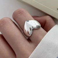S925 Sterling Silver 3-Piece Ring Set | Matte Wide Band, Open Cuff & CZ Crossover Rings | Adjustable Stackable Set | JC Sunshine