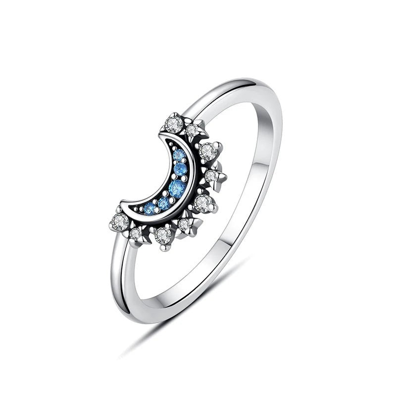 Sterling Silver CZ Ring Collection — Sun · Moon · Crown · Heart · Solitaire | JC Sunshine