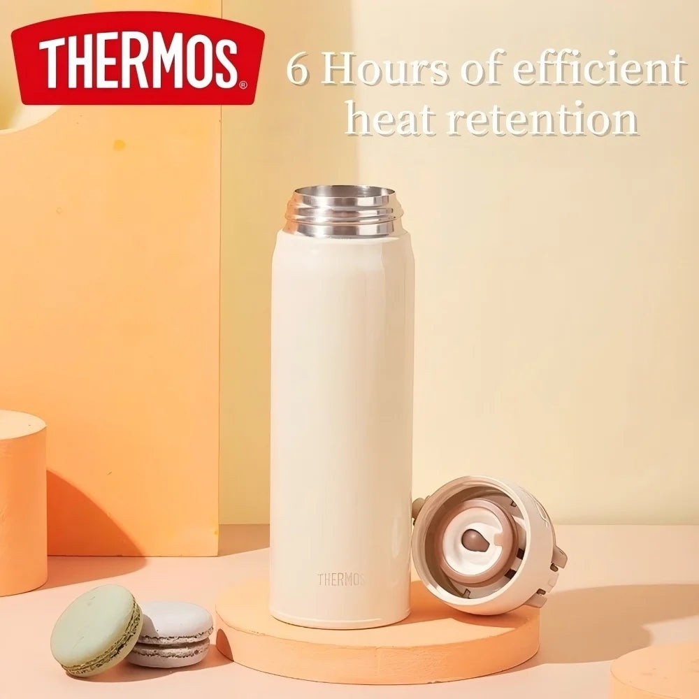 Thermos Stainless Steel Vacuum Flask 350ml/500ml | One-Touch Insulated Travel Bottle | Keep Hot & Cold | 5 Colors | JC Sunshine