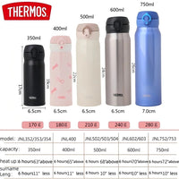 Thermos Stainless Steel Vacuum Flask 350ml/500ml | One-Touch Insulated Travel Bottle | Keep Hot & Cold | 5 Colors | JC Sunshine