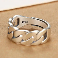 S925 Sterling Silver 3-Piece Ring Set | Matte Wide Band, Open Cuff & CZ Crossover Rings | Adjustable Stackable Set | JC Sunshine