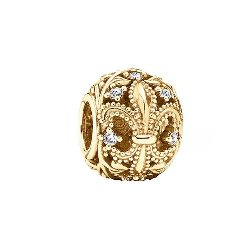 18K Gold Plated Mixed Charm Beads Set | CZ Crystal Hearts Crowns Butterfly Star Bracelet Charms | JC Sunshine Jewelry