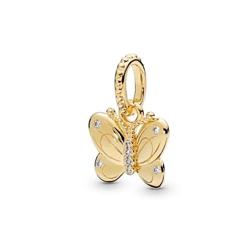 18K Gold Plated Mixed Charm Beads Set | CZ Crystal Hearts Crowns Butterfly Star Bracelet Charms | JC Sunshine Jewelry