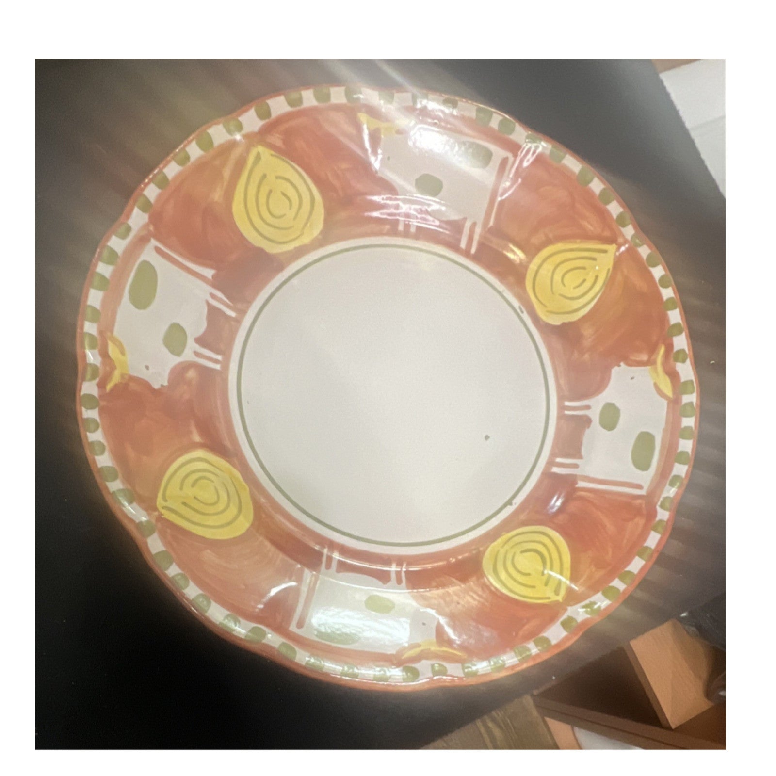Sottimare Ceramic Round Glossy Plate Multicolor 9-1/4 Wide 7/8 Deep0