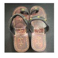 Brown Black Studded Slip-On Flat Sandals for Women Casual Summer Geometric0