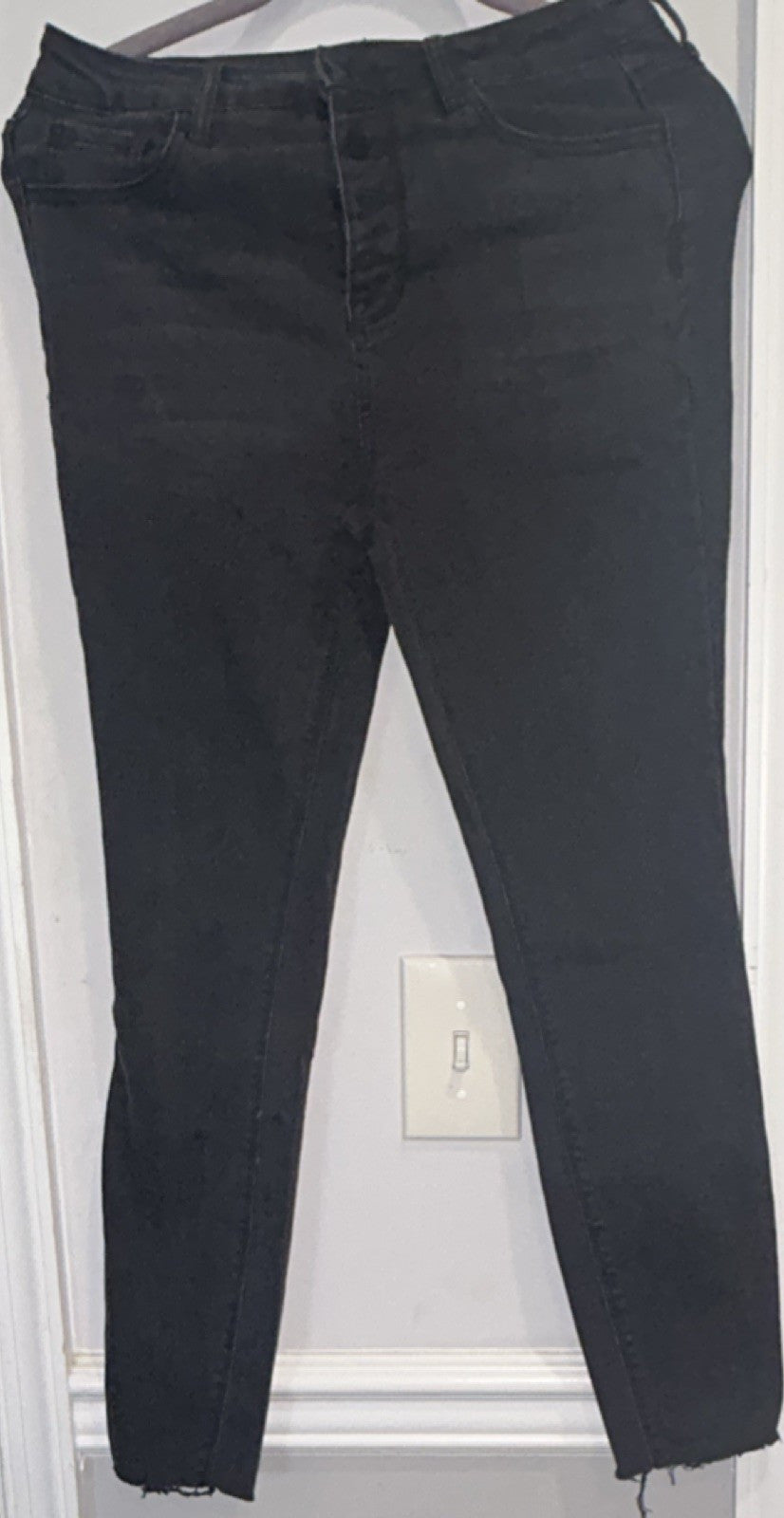 Fashion Nova Black Denim Women's Solid Button Zip Regular Fit Jeans SIze 50