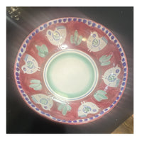 Sausalito Pottery Ceramic Round Bowl Hand Painted Owls Glossy 8.5"0